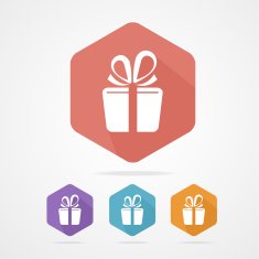Gift box sign vector icon Present