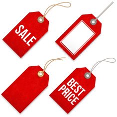 Red Sales Price Tags