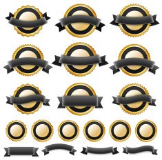 Blank Black and Gold Badges Collection