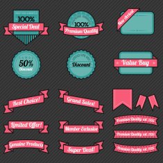 Flat Badges & Banners Design