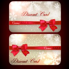 Sale cards with red gift bows