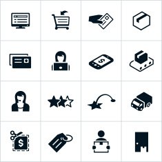 Black Online Shopping Icons