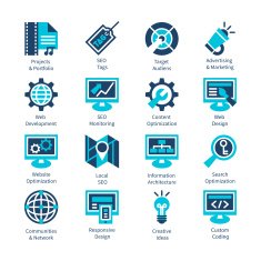 SEO and internet optimization icon set Isolated vector illustra N2