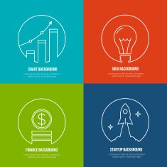 Business line art backgrounds Finance and analytics startup creative idea N2