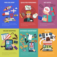 Online Store Mini Posters Set