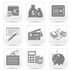 Money grey icons