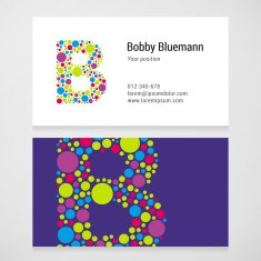 Modern letter B circle Business card template N2