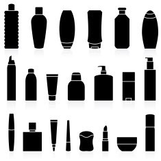 Cosmetics and Make-Up Recipients Silhouettes