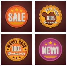 Shopping badges set