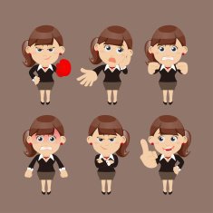 Set of businesswoman characters in different poses N8