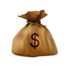 Money sack realistic icon
