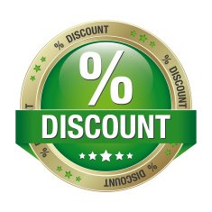 percent discount green gold button