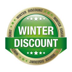 winter discount green gold button