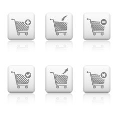 Web shop buttons shopping cart icons