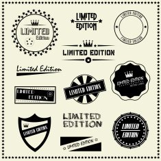 set of Limited Edition vintage retro style labels