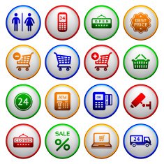 Set buttons supermarket services