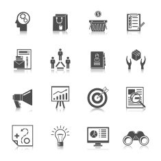 Marketers Black Icons Set N2
