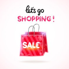 Cartoon shopping bag Vector sale illustration N2