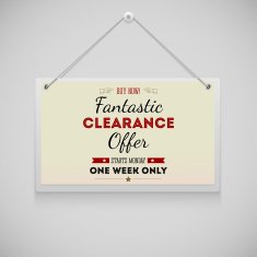 Hanging on the wall advertisement board fantastic clearance offer