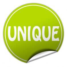 unique round green sticker on white background