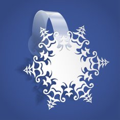 Wobbler with White Snowflake Editable background N2