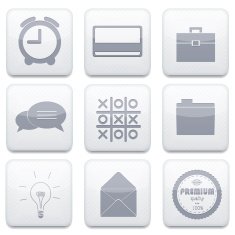 Vector white business app icon set Eps10