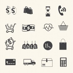 Shopping sale icons set N3