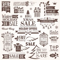 Set of christmas sale decorative elements N8