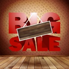 Big sale with wood background for copy space N2