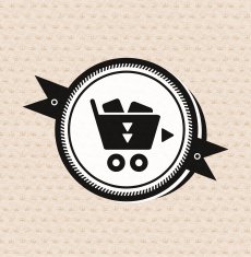 Vector shopping label (retro)