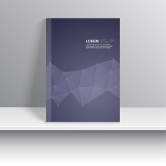 Magazine Cover with triangles and polygonal mesh