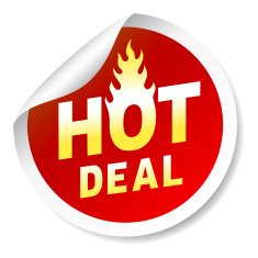 Hot deal sticker badge with flame N2