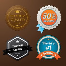 Premium quality badges