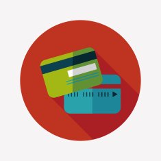 credit card flat icon with long shadow N27