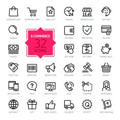 E-commerce Outline web icons set N3