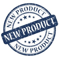 new product round blue stamp