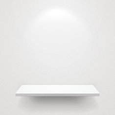 empty white shelf for exhibit with soft light N2