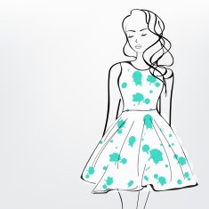 Sketch of a fashionable girl N2