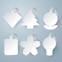 White wobbler vector set on gray background N7