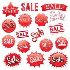 Sale stickers and buttons
