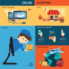 Vector collection of shopping icons and elements N2