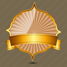 Vector gold sign label templatev