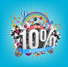 Ten percent discount design