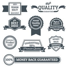 Quality labels black set