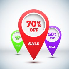 Set of 3D Colorful Map Markers N2
