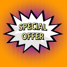 Special offer label in pop art style