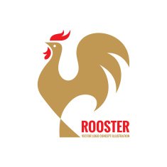 Rooster vector logo concept Bird cock minimal illustration