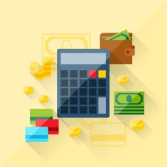 Illustration concept of loan calculator in flat design style