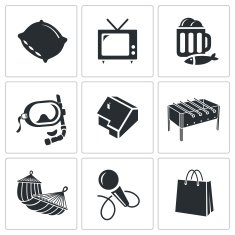 Leisure Vector Icons Set N2