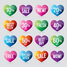 SALE heart icons